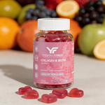 Yarishna Fitness Collagen and Biotin Gummies jar with gummies visible