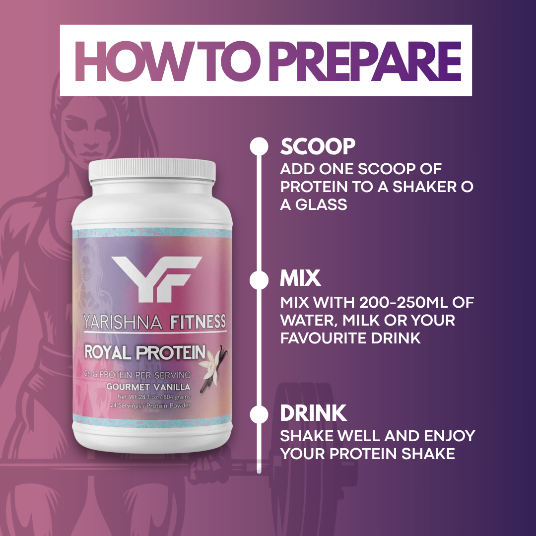 How to prepare a Royal Protein whey protein shake step by step