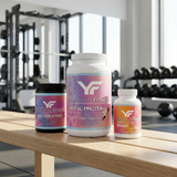 Yarishna Fitness Supplement Bundle products arranged in a clean fitness lifestyle setting