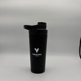 Yarishna Fitness stainless steel shaker 25oz, matte black, logo front