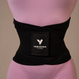 Yarishna Waist Trainer worn over a pink workout set, front view